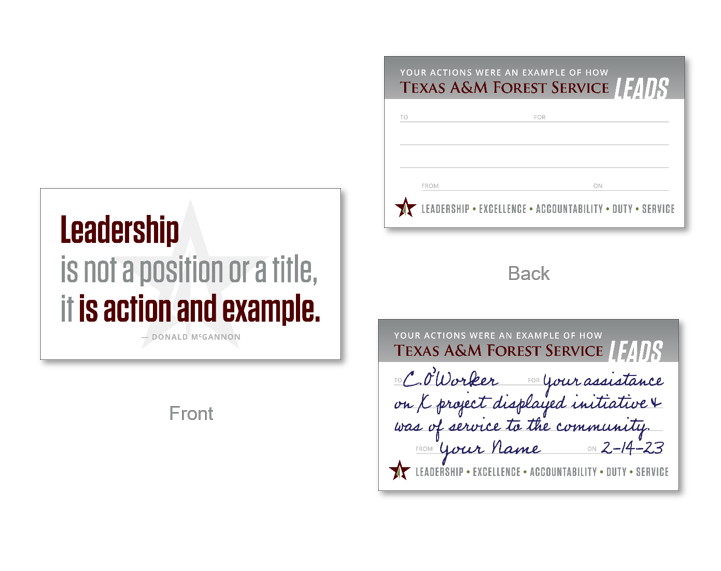 Peer regognition card front and back Peer regognition card front and back